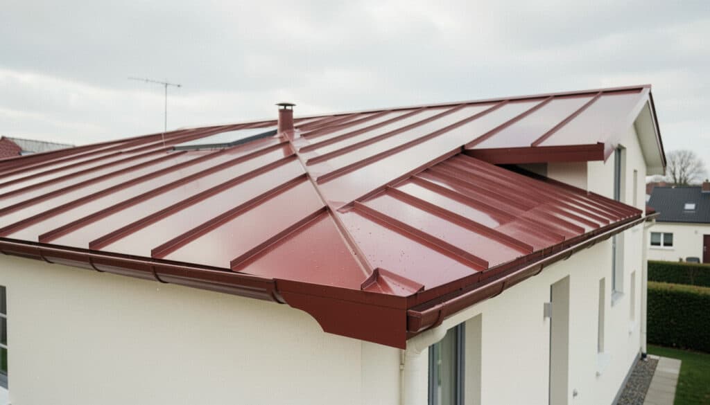 Bac acier RAL 8012 anti-condensation pour toiture